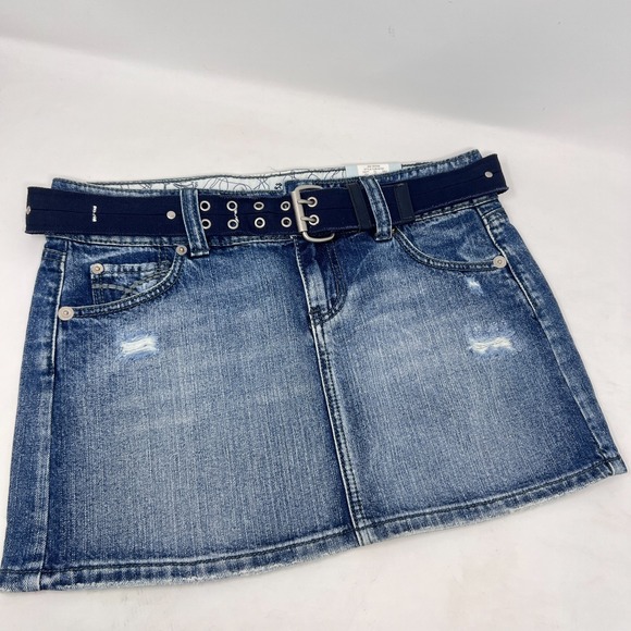 So Wear It Declare It Dresses & Skirts - So Wear It Declare It Denim Stretch Mini Skirt With Belt Size 7 NWT